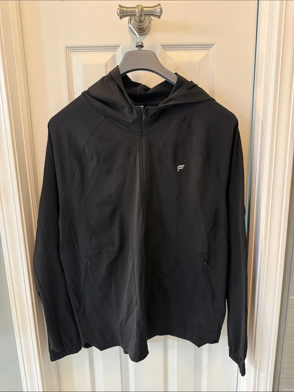Fabletics Men's Black The One Jacket Hooded Lightweight Jacket Size Large NWT